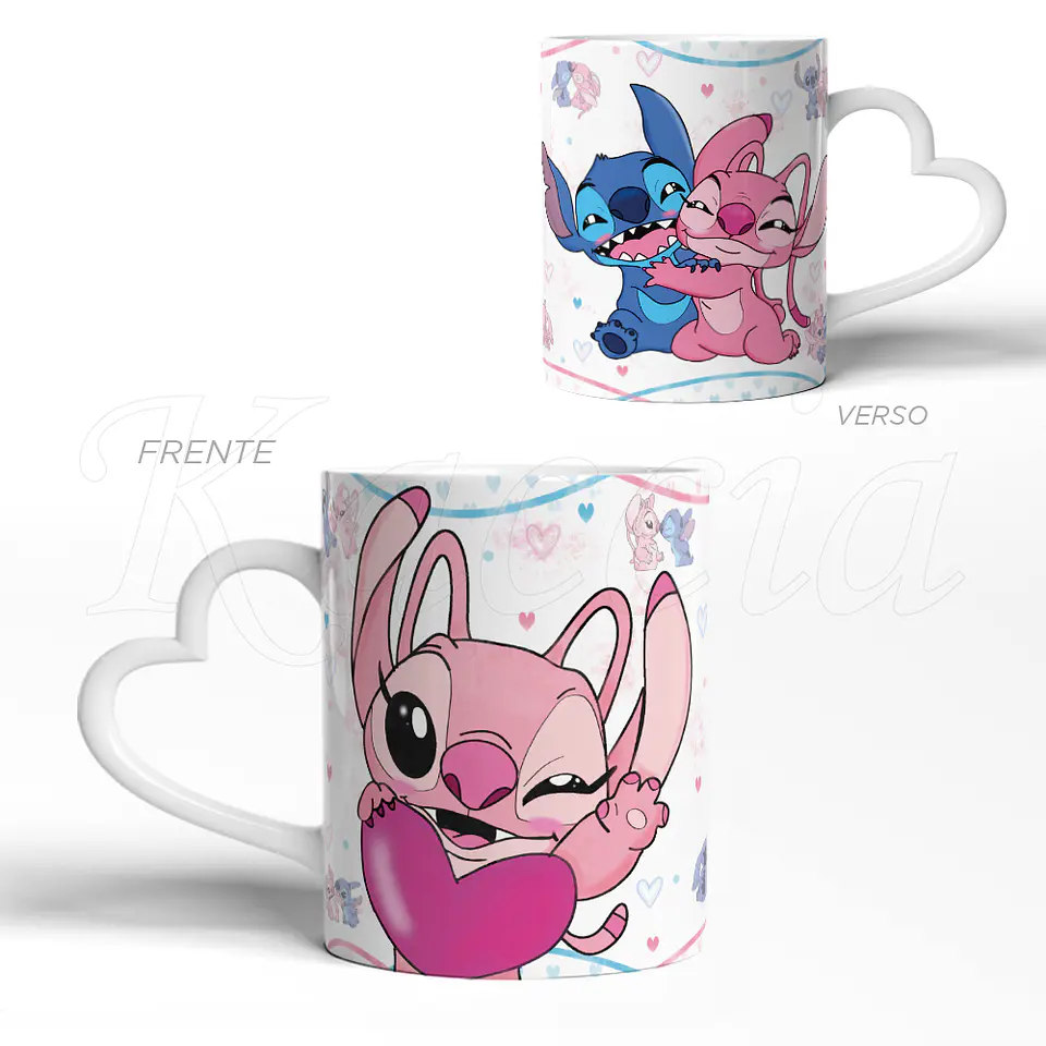 Conjunto de Canecas Stitch & Ángel Love 3