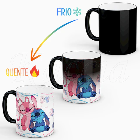 Conjunto de Canecas Stitch & Ángel Love