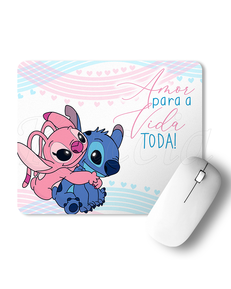 Tapete de Rato Amor para a Vida Toda Stitch & Ángel