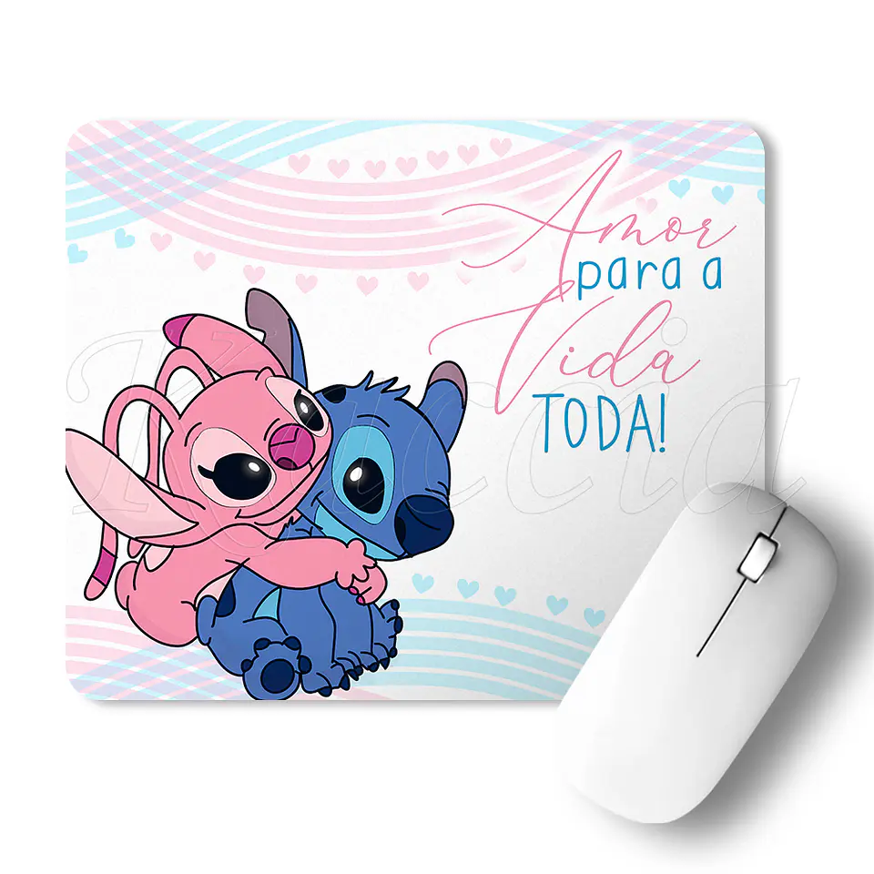 Tapete de Rato Amor para a Vida Toda Stitch & Ángel 1
