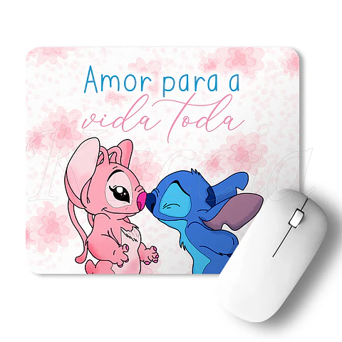 Tapete de Rato Amor para Vida Toda Stitch & Ángel