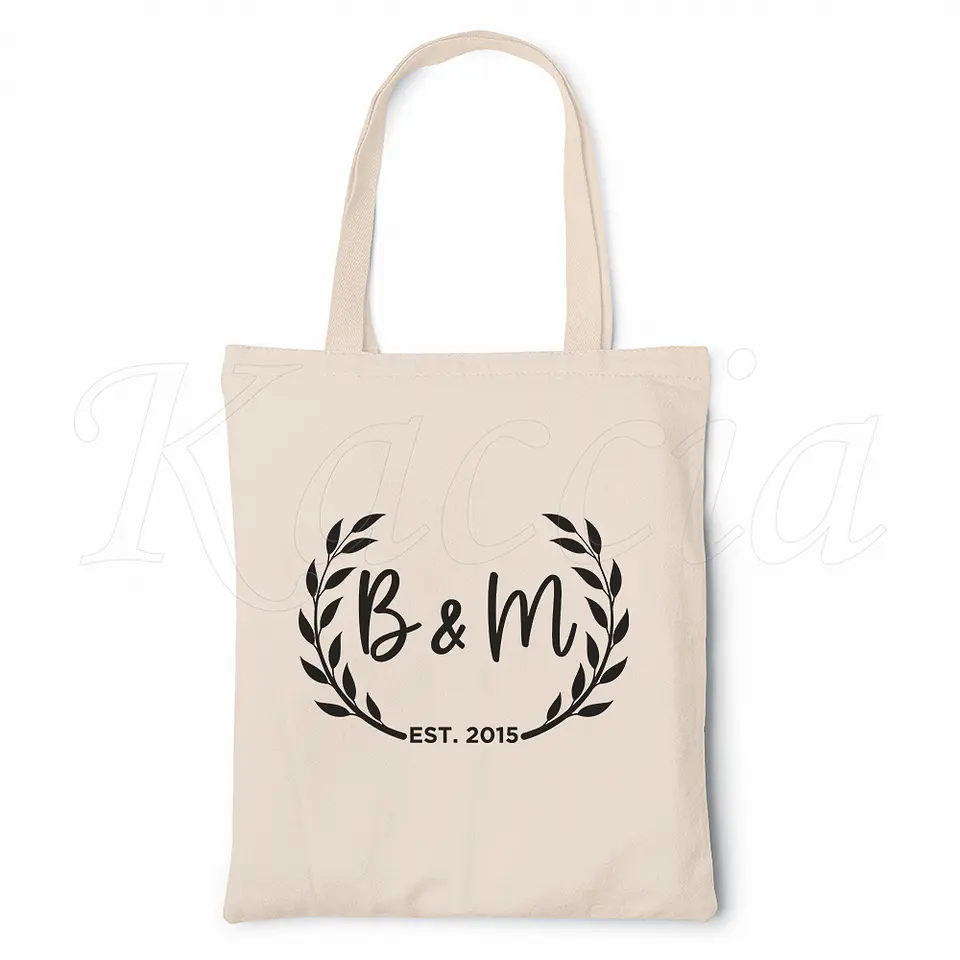 Saco Tote Bag Personalizado Iniciais Leaf 2