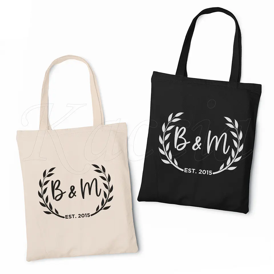 Saco Tote Bag Personalizado Iniciais Leaf 1