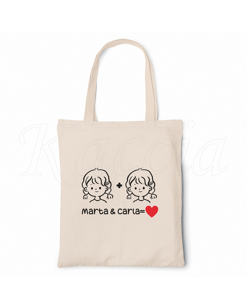 Saco Tote Bag Personalizável You and Me Love