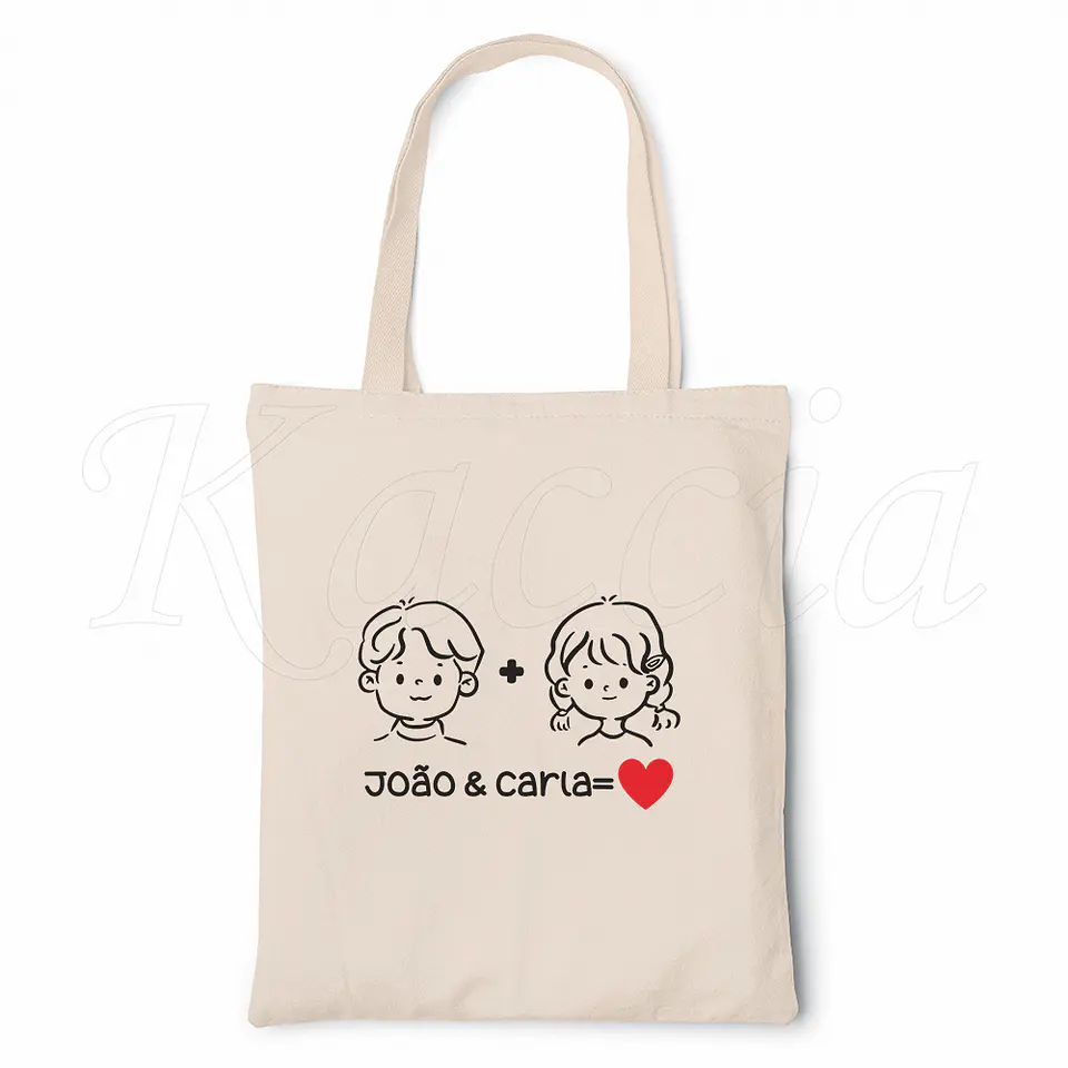 Saco Tote Bag Personalizado You and Me Love 2