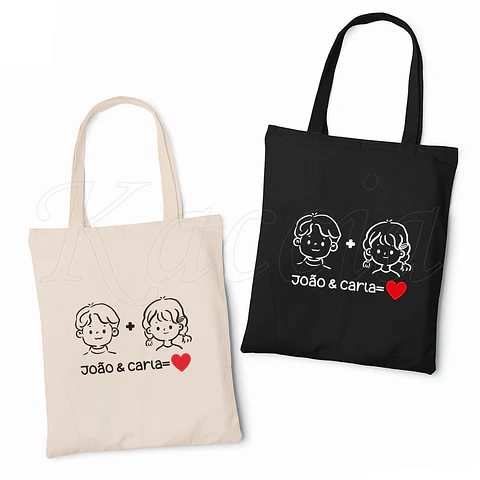 Saco Tote Bag Personalizado You and Me Love