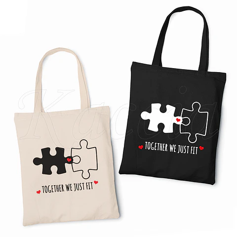 Saco Tote Bag Puzzle Amor