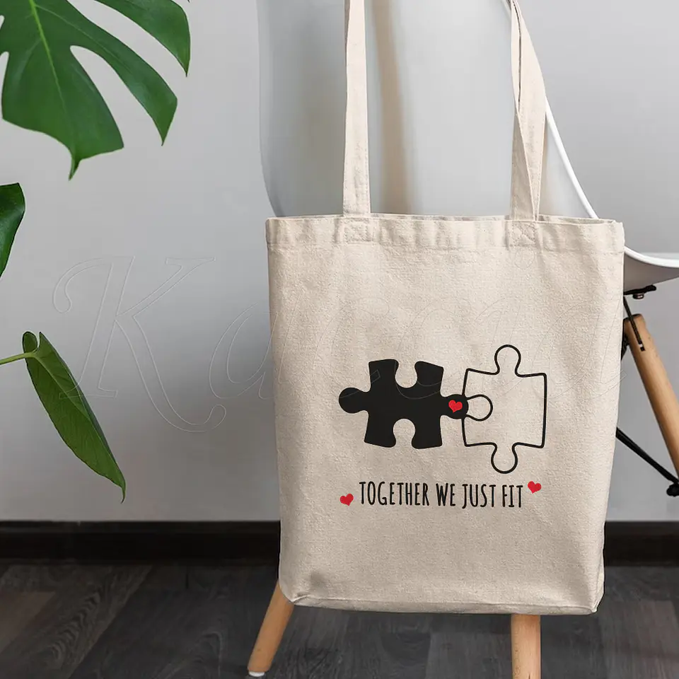 Saco Tote Bag Puzzle Amor 4
