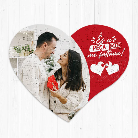 Puzzle Coração Personalizado com Foto A Peça que me Faltava