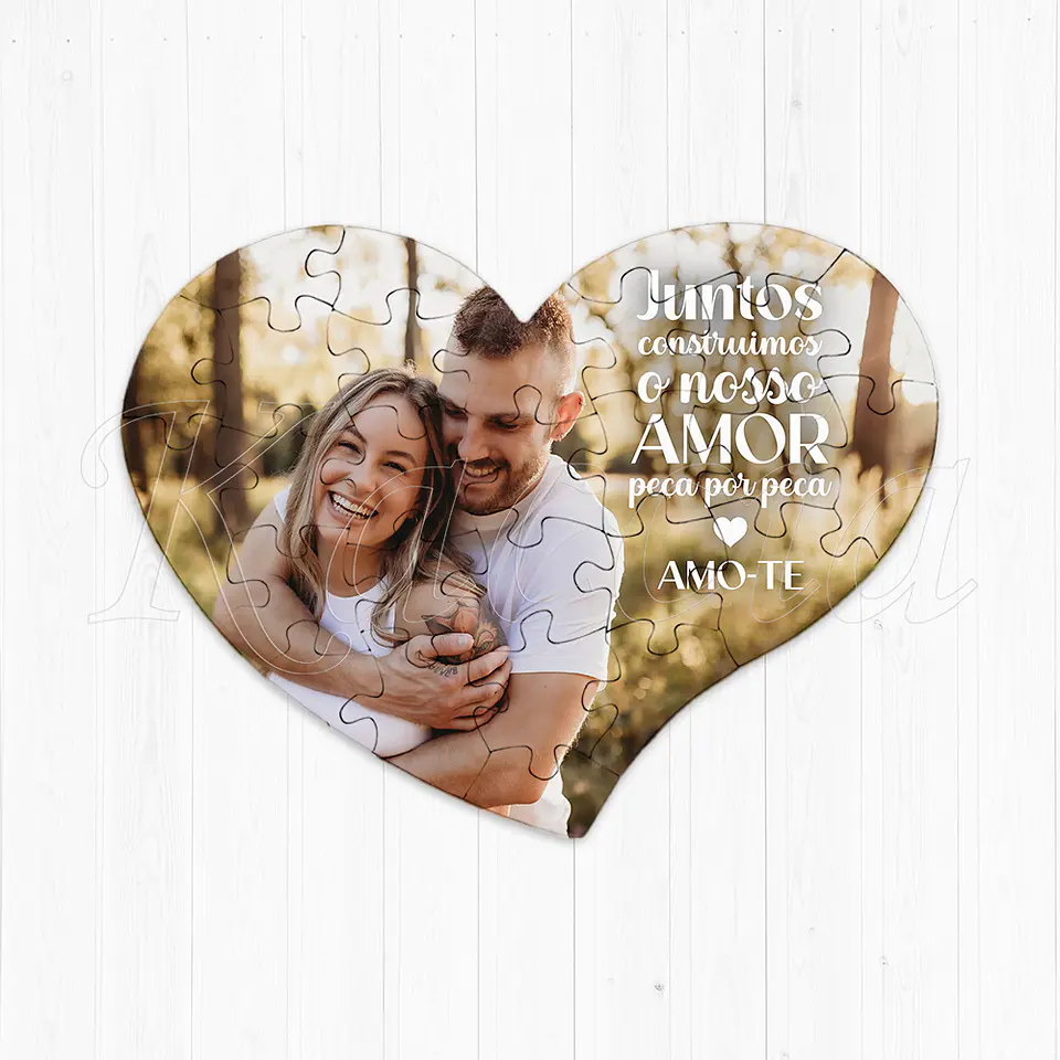 Puzzle Coração Personalizado com Foto Amor Peça por Peça 2