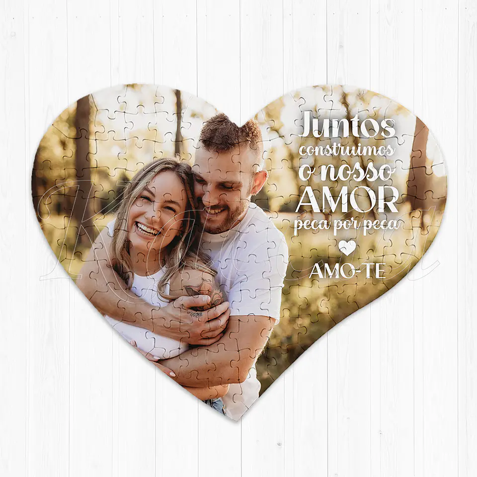 Puzzle Coração Personalizado com Foto Amor Peça por Peça 1