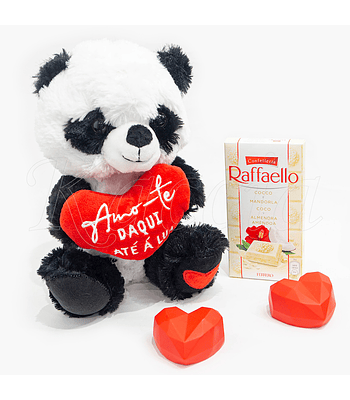 Pack Urso Peluche Panda com Chocolate Raffaello