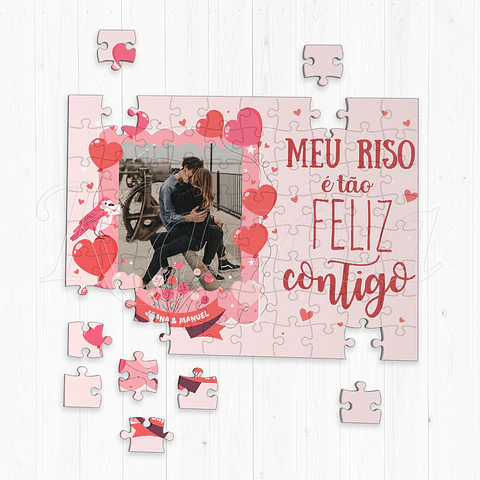 Puzzle Personalizado com Foto Meu Riso é Feliz Contigo