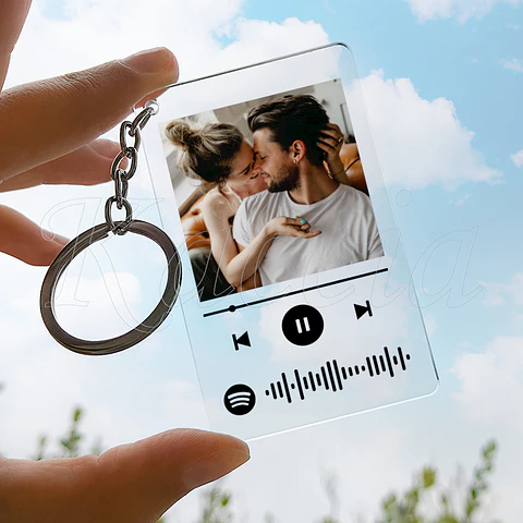 Porta-chaves Personalizado Spotify Acrílico com Foto