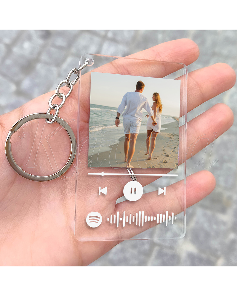 Porta-chaves Spotify Acrílico com Foto Personalizado 