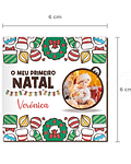 Íman Quadrado Personalizável Natal com Foto e Frase 