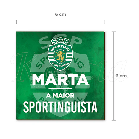 Íman Personalizado Quadrado Maior Sportinguista