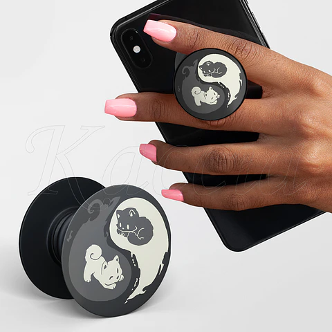 Pop Socket Gatinhos Yin Yang