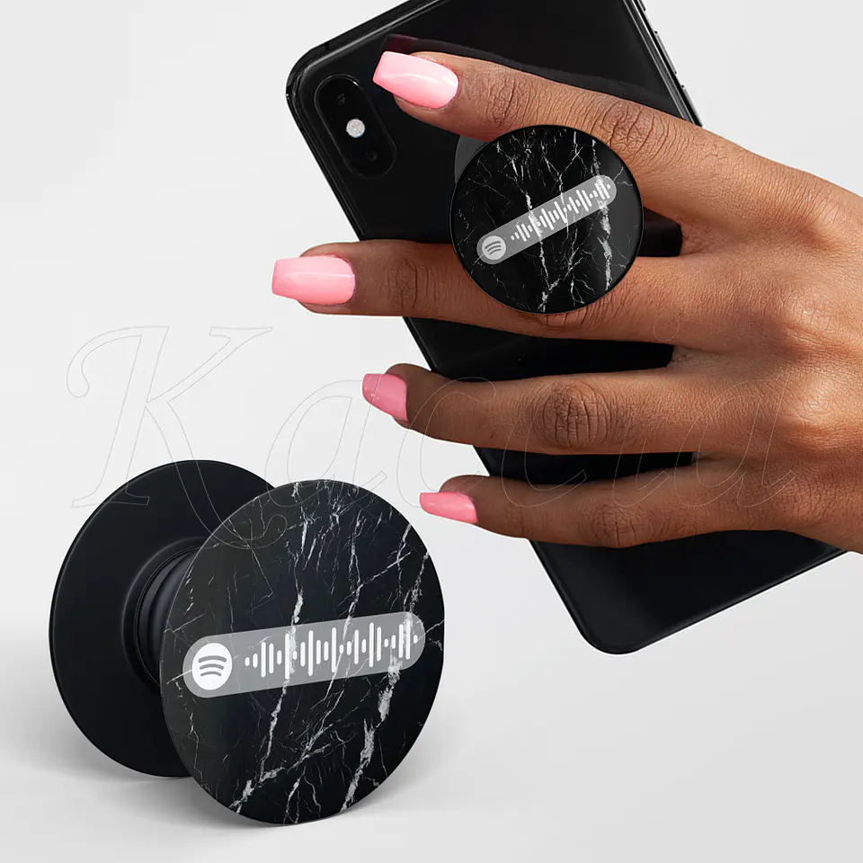 Pop Socket Personalizado Spotify Mármore Preto 1