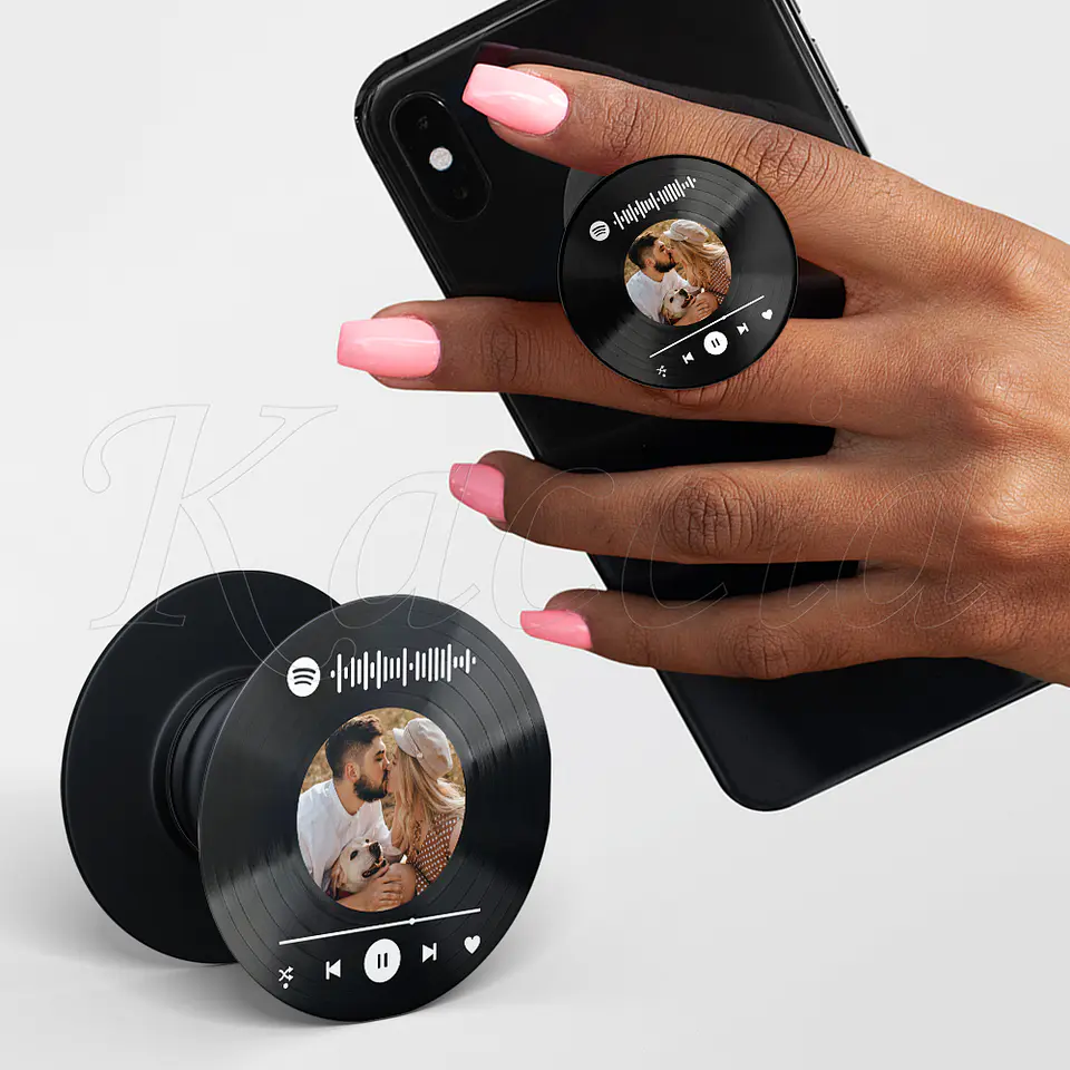 Pop Socket Personalizado Spotify Vinilo com Foto 1