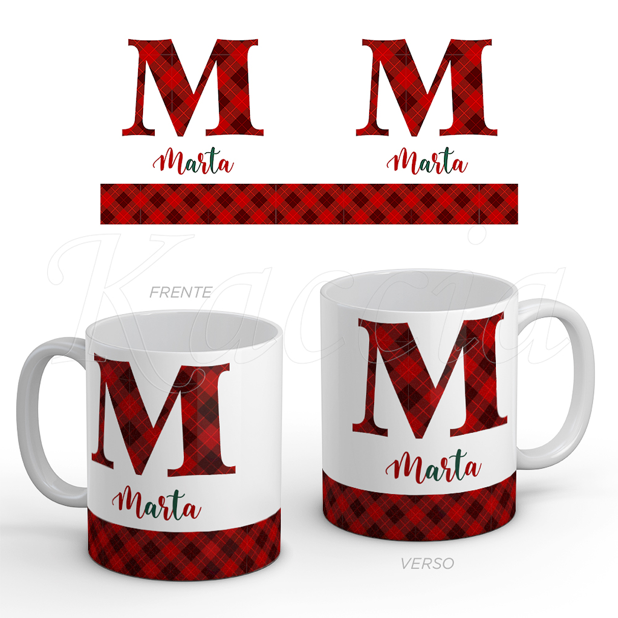 Caneca Personalizada Inicial e Nome Natal 1