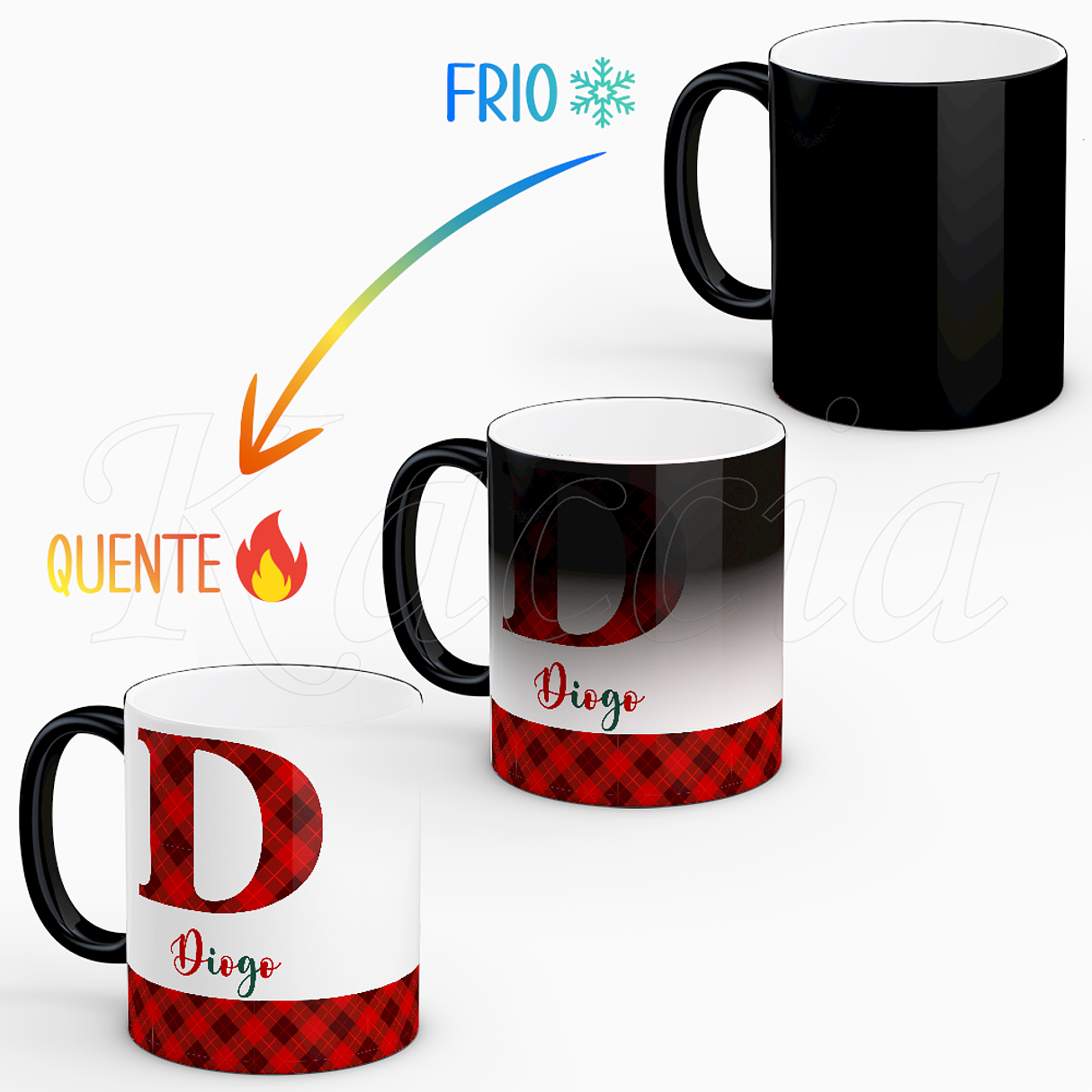 Caneca Personalizada Inicial e Nome Natal 2