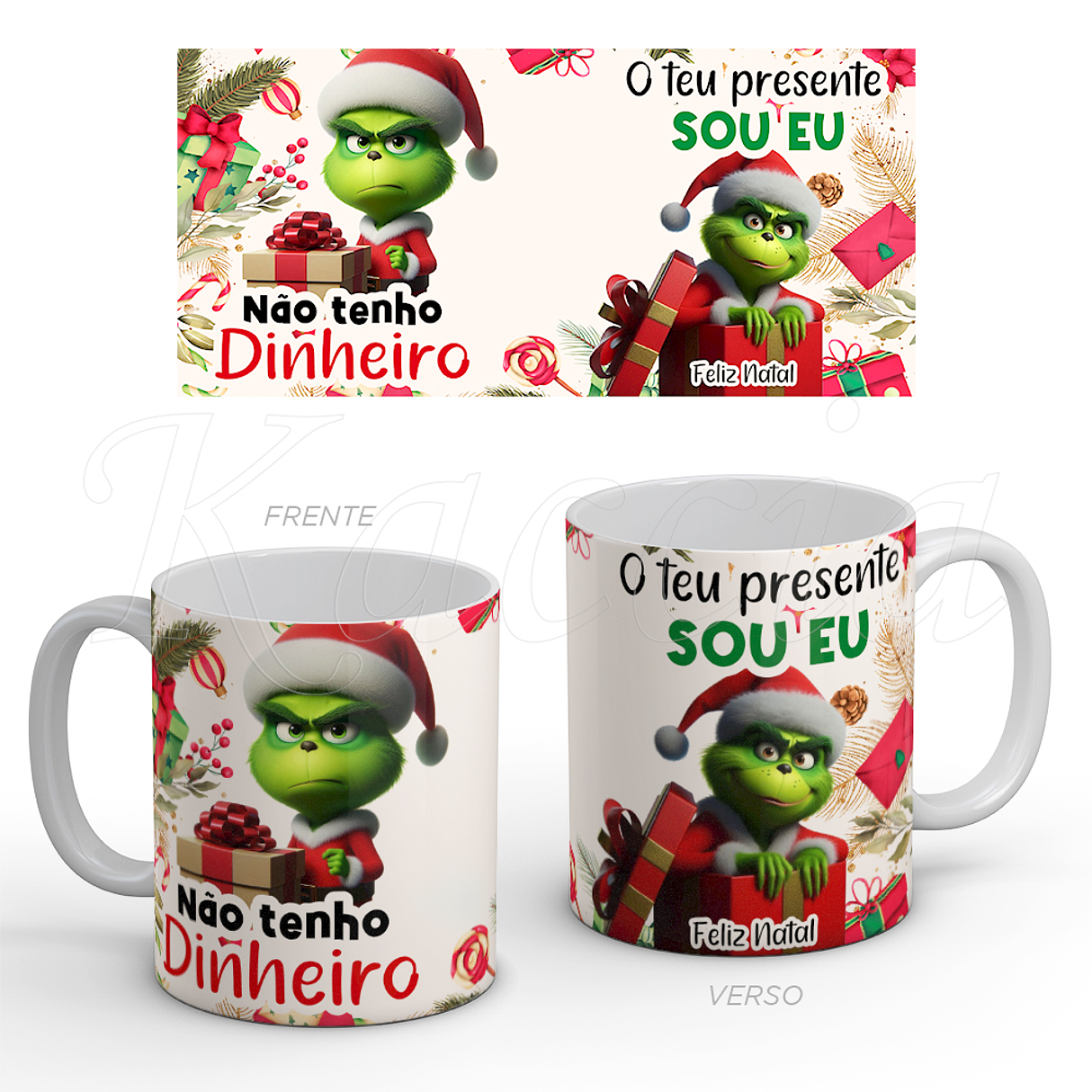 Caneca Natal Grinch Presente Sou Eu 1