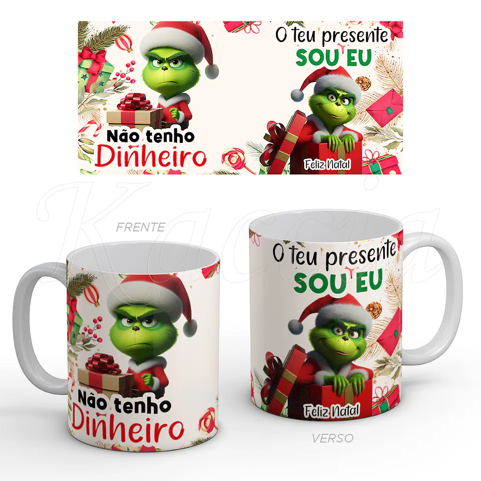 Caneca Natal Grinch Presente Sou Eu 1