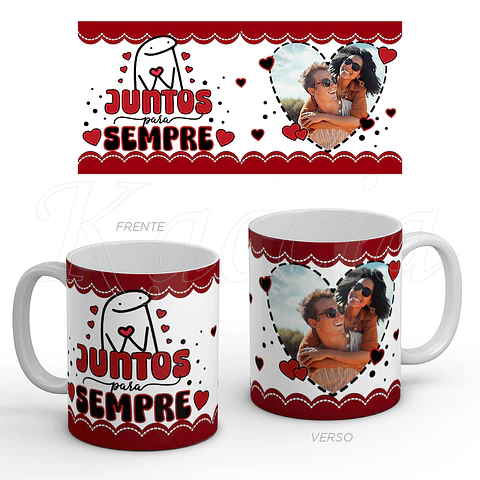 Caneca Personalizada Juntos Para Sempre com Foto Flork