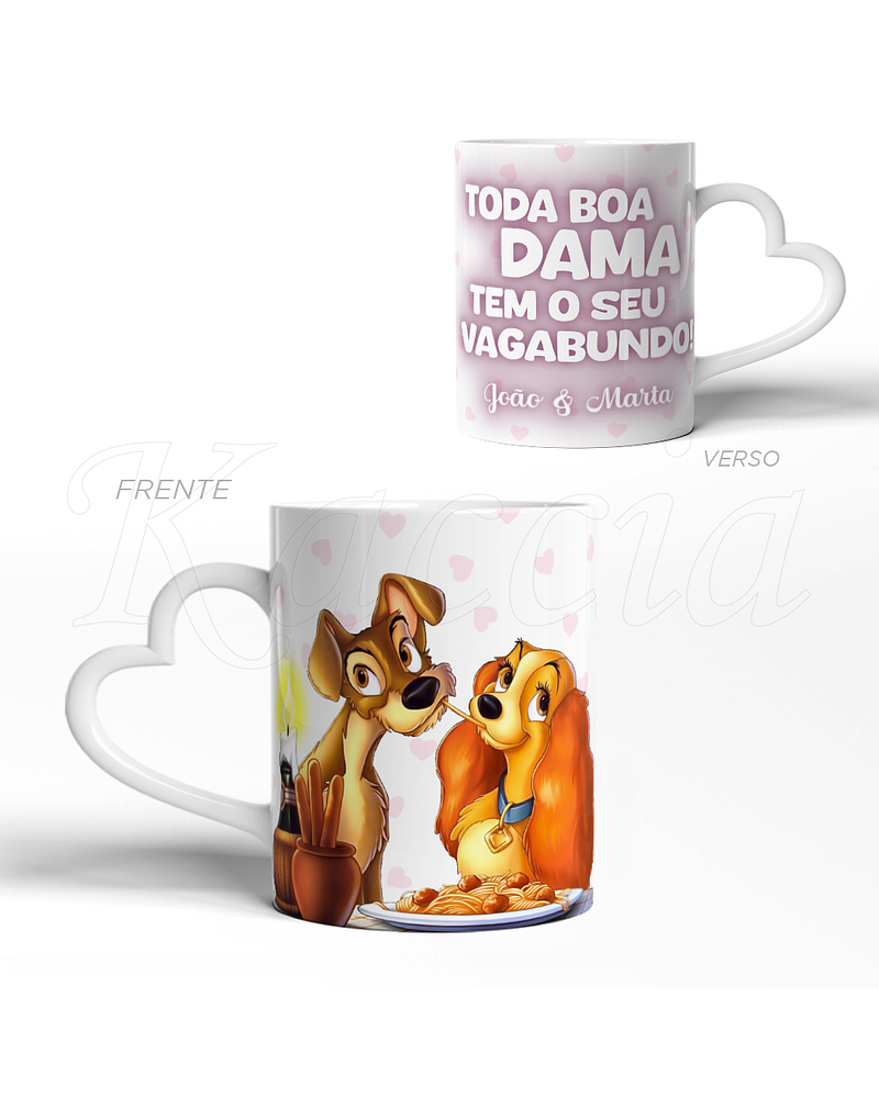 Caneca Personalizável Dama & Vagabundo com Nomes