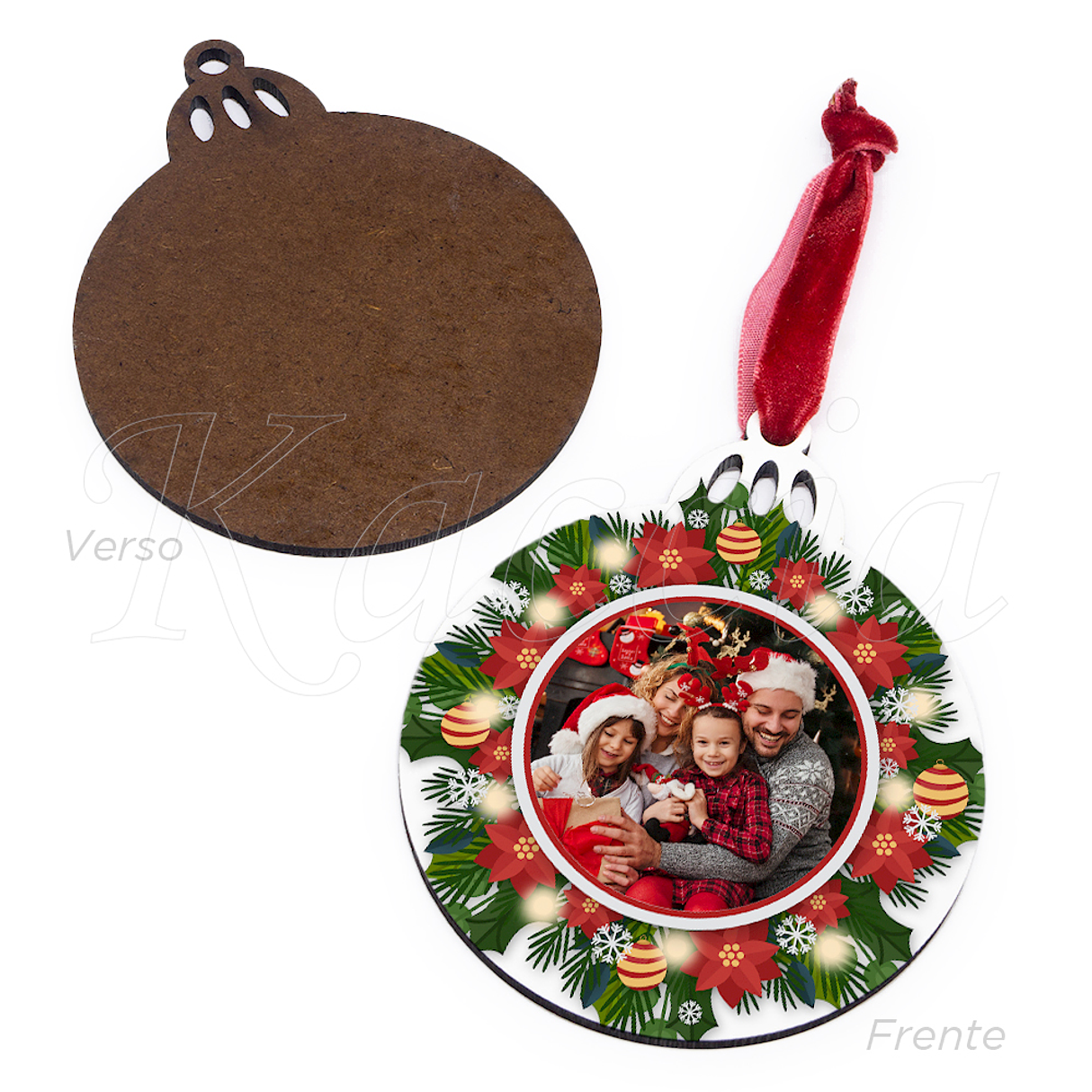 Bola de Natal Personalizável com Fotos Coroa 4