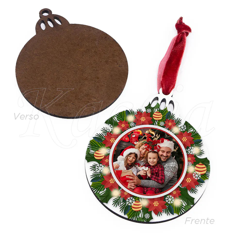 Bola de Natal Personalizável com Fotos Coroa 4