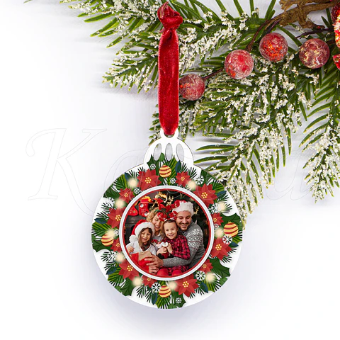 Bola de Natal Personalizável com Fotos Coroa