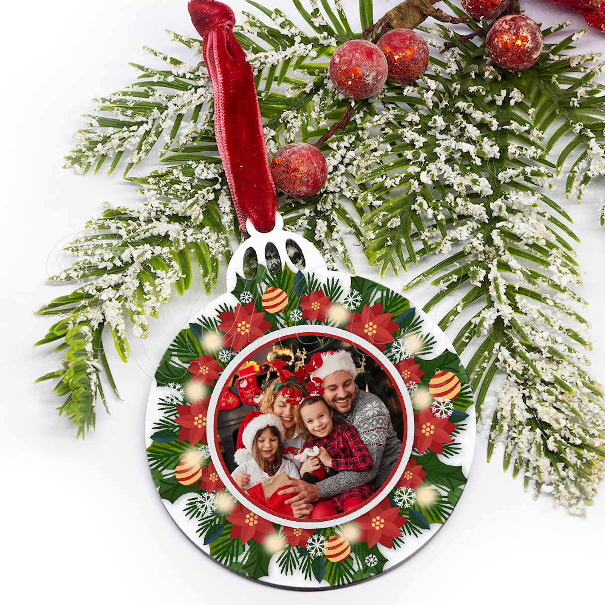 Bola de Natal Personalizável com Fotos Coroa 3