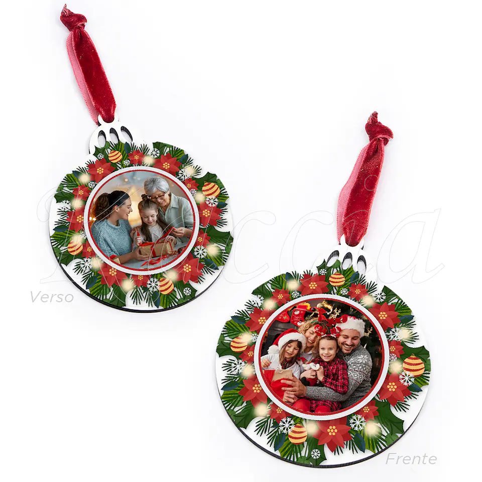 Bola de Natal Personalizável com Fotos Coroa 5