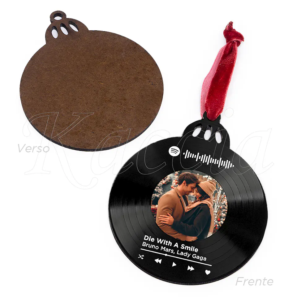 Bola de Natal Personalizável Spotify com Fotos Vinilo 4