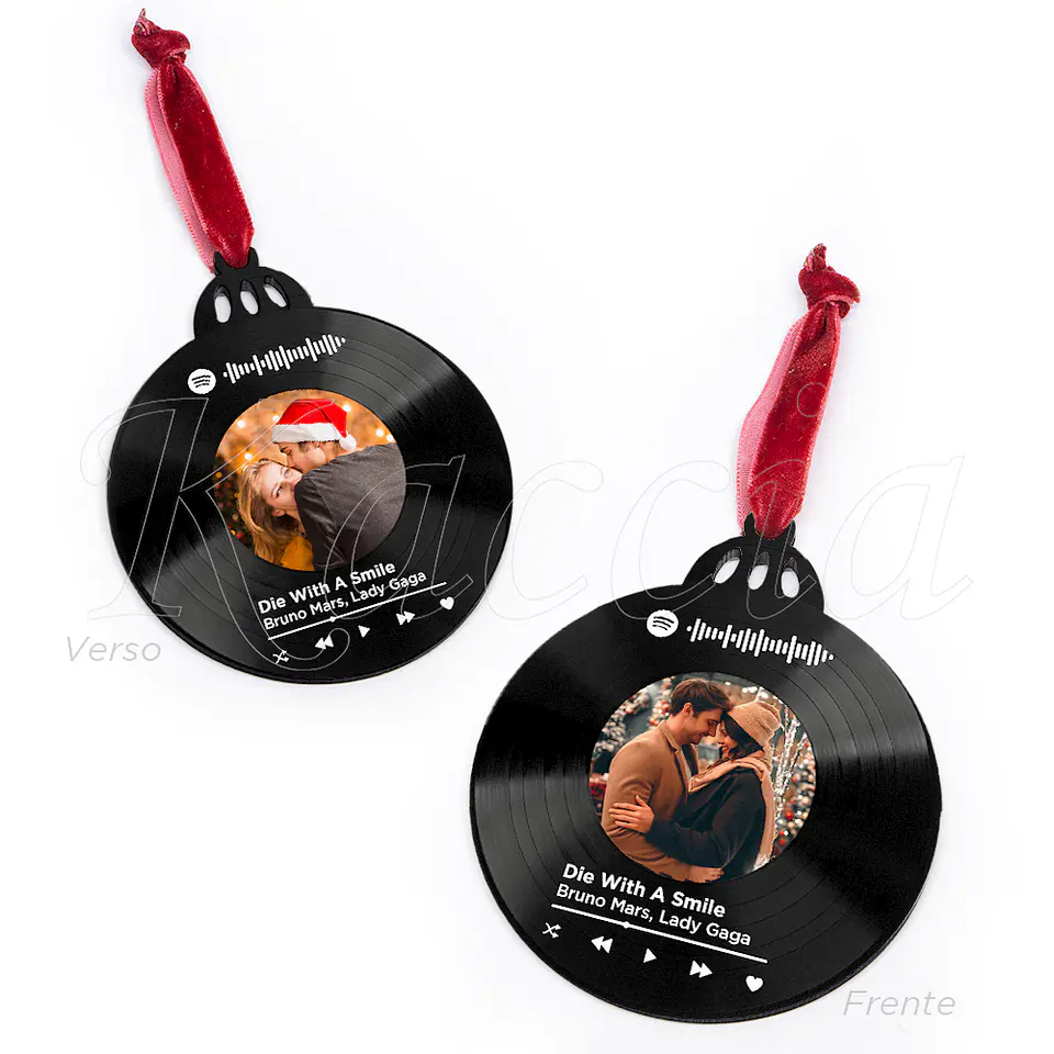 Bola de Natal Personalizável Spotify com Fotos Vinilo 5