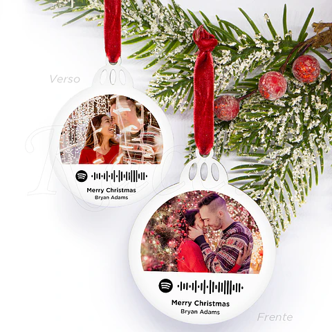 Bola de Natal Personalizável Spotify com Fotos Simply