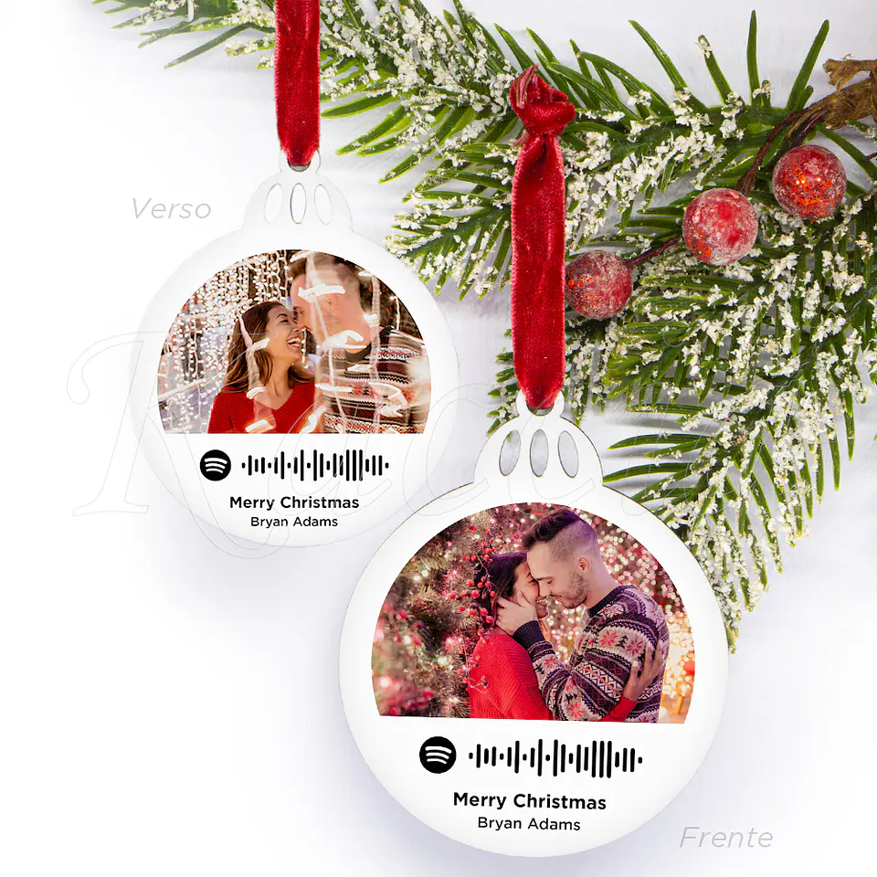 Bola de Natal Personalizável Spotify com Fotos Simply 2