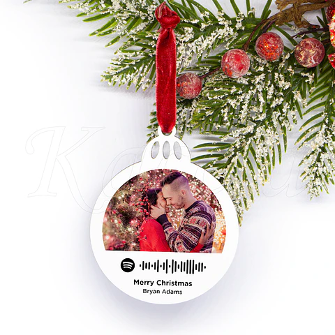 Bola de Natal Personalizável Spotify com Fotos Simply