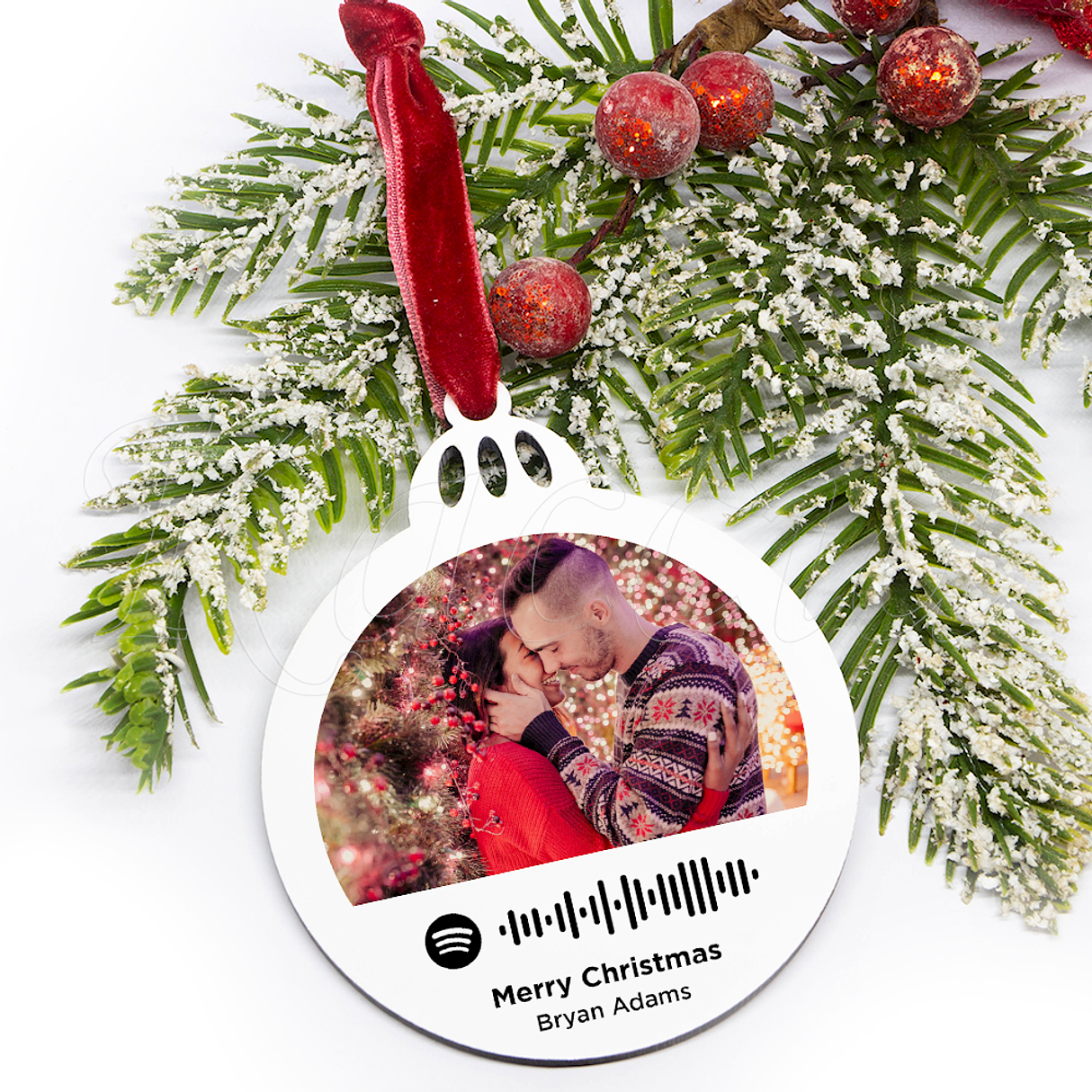 Bola de Natal Personalizável Spotify com Fotos Simply 3