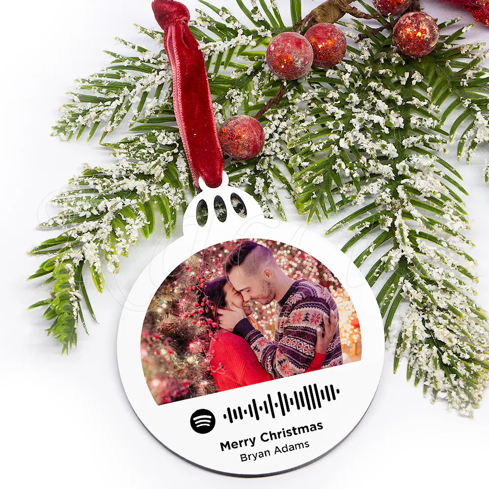 Bola de Natal Personalizável Spotify com Fotos Simply 3