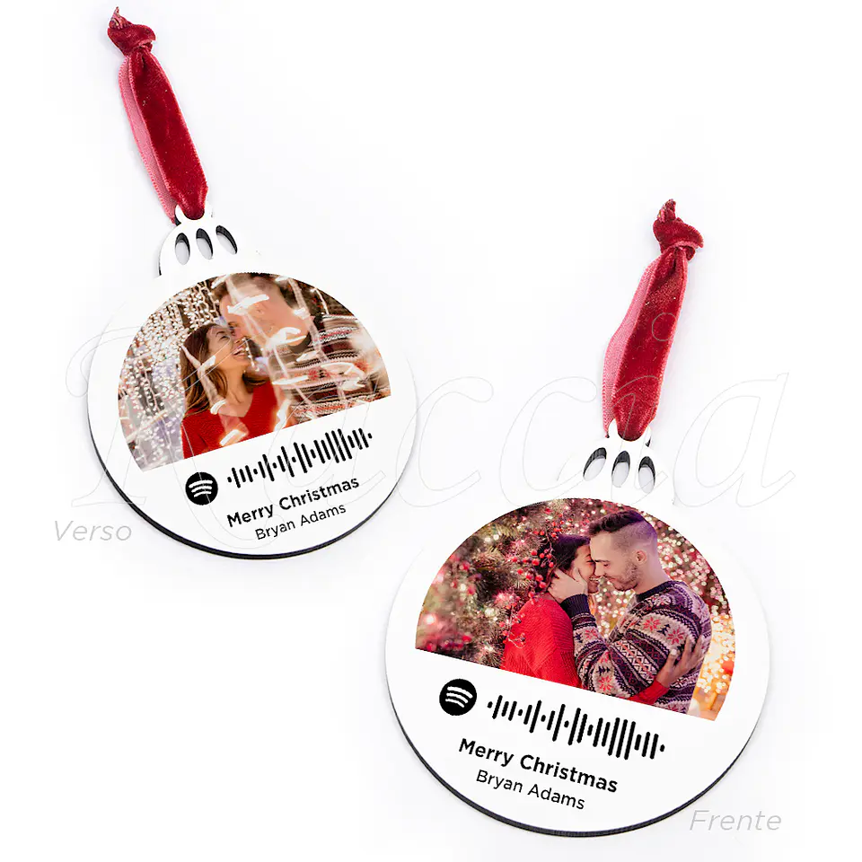Bola de Natal Personalizável Spotify com Fotos Simply 5