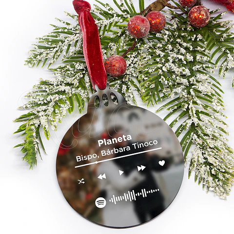 Bola de Natal Personalizável Spotify com Fotos Classic