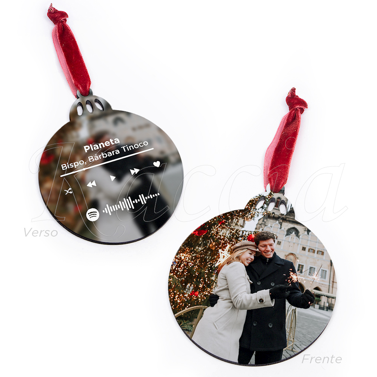 Bola de Natal Personalizável Spotify com Fotos Classic 3