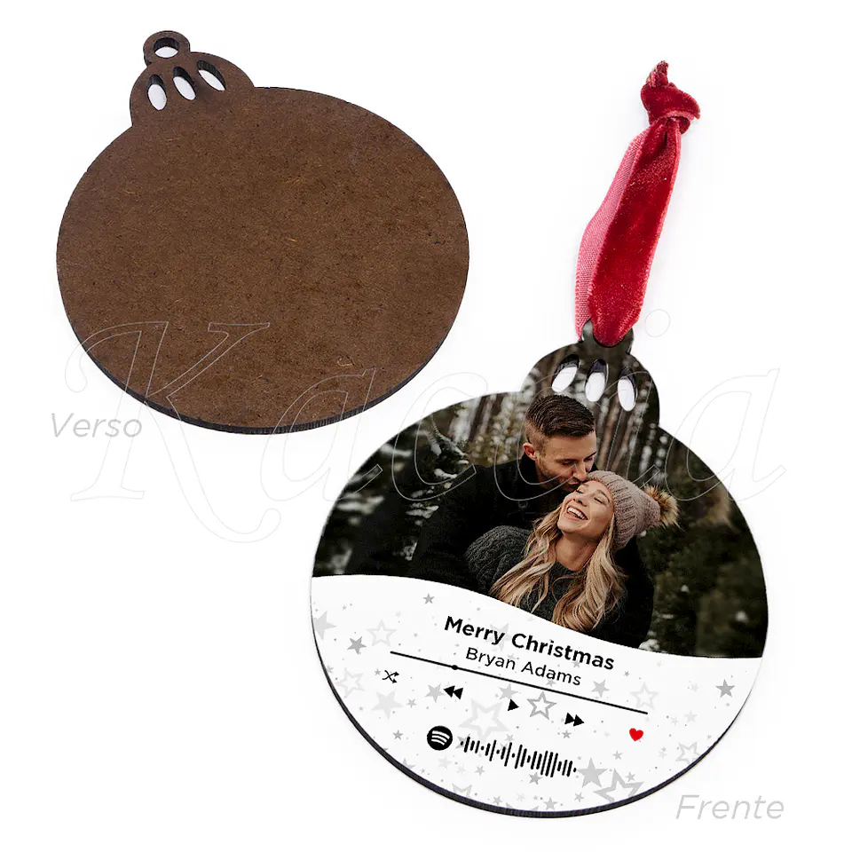 Bola de Natal Personalizável Spotify com Fotos Stars 4