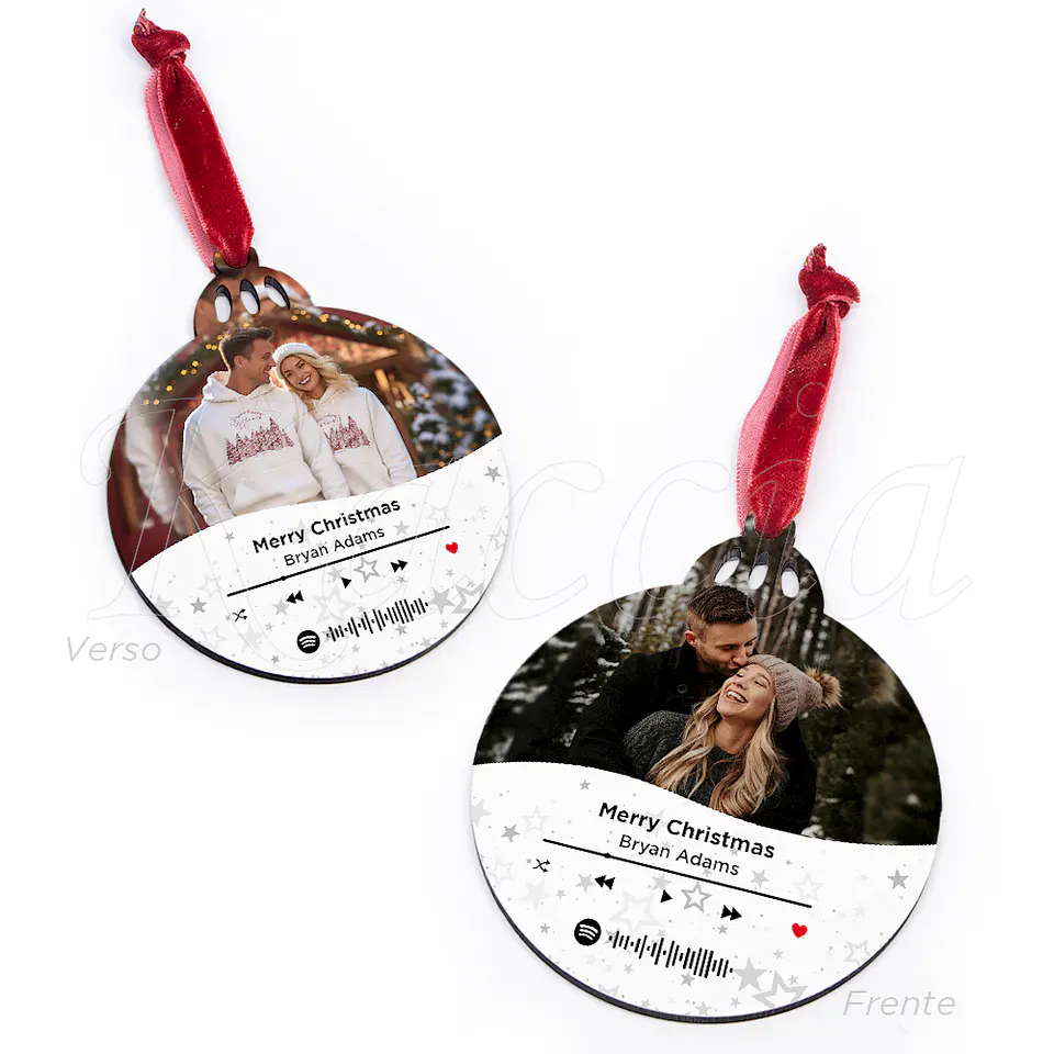 Bola de Natal Personalizável Spotify com Fotos Stars 5