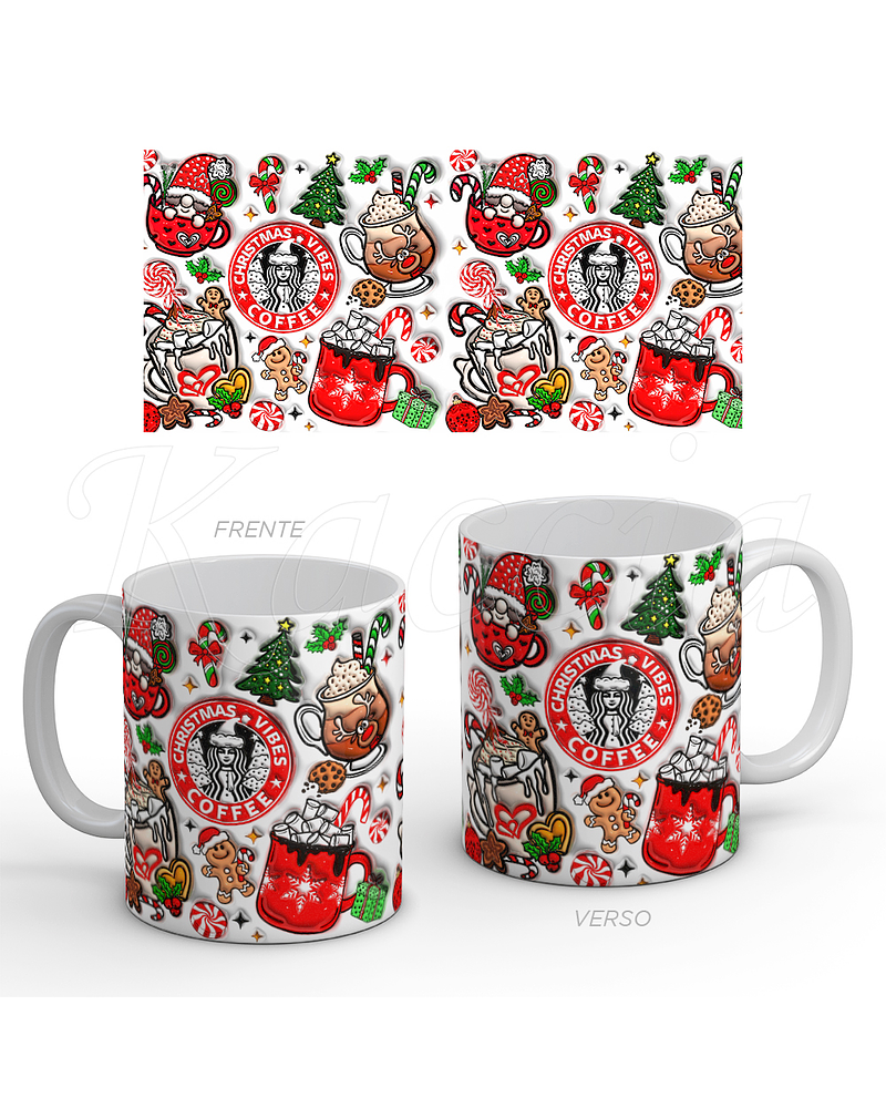 Caneca Natal Christmas Vibes Coffee Starbucks