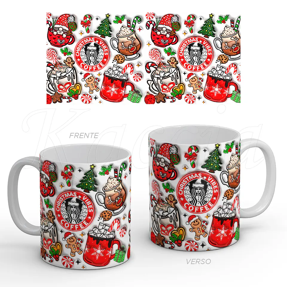 Caneca Natal Christmas Vibes Coffee Starbucks 1