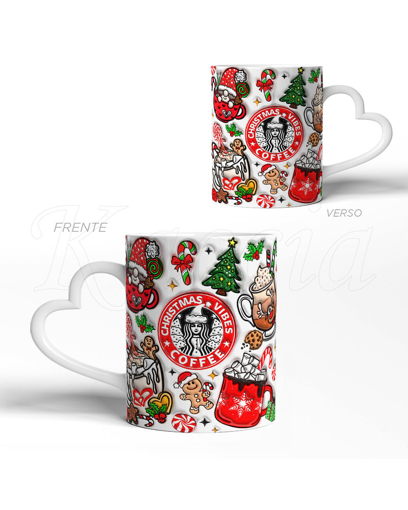 Caneca Natal Christmas Vibes Coffee Starbucks